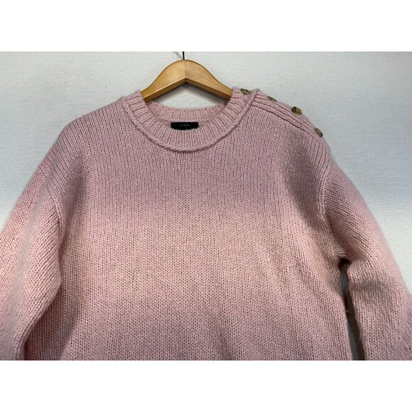 J.Crew Womens Knit Sweater Button Shoulder Small Pink Wool & Alpaca Blend - Picture 8 of 12